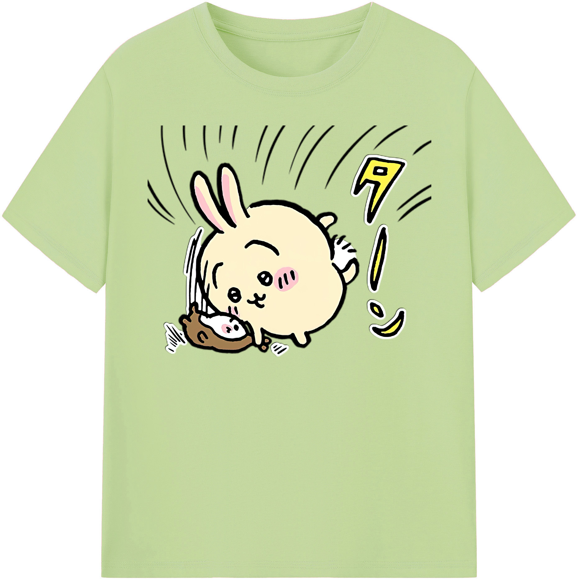 （画像用） ちいかわ うさぎ Chii-kawa usagi 綿100％半袖Tシャツ（フロントプリント）